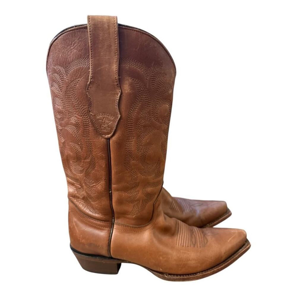 Los Altos Western Cowboy Boot Brown Leather Mens US size 8 EE
